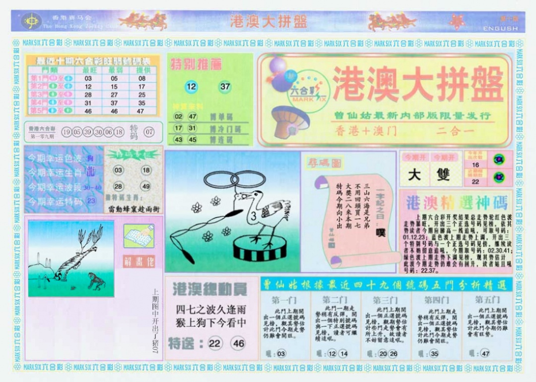 六合彩110期港澳大拼盘A
