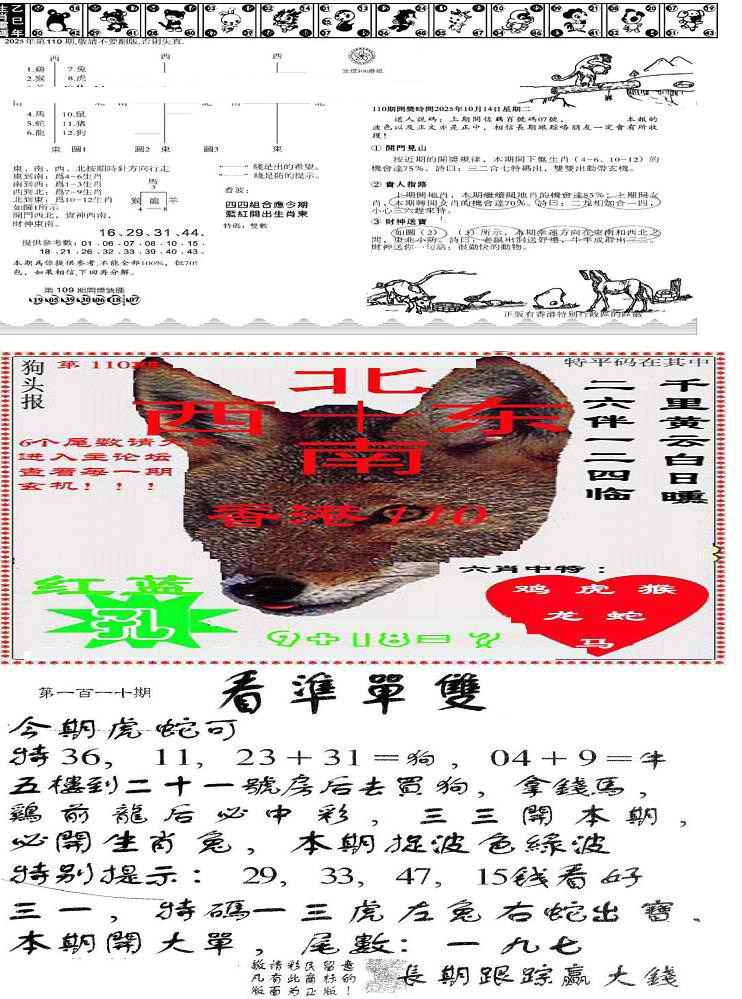 六合彩110期特码内幕B