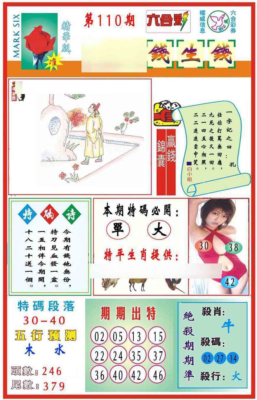 六合彩110期马经钱生钱(新图推荐)
