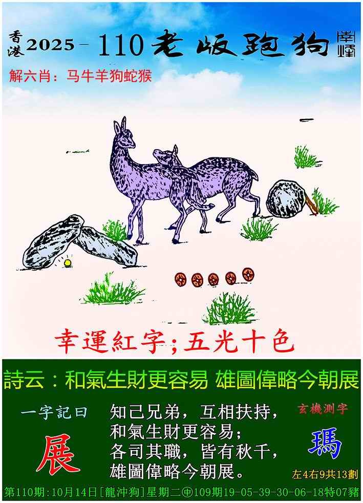 六合彩110期老版跑狗图