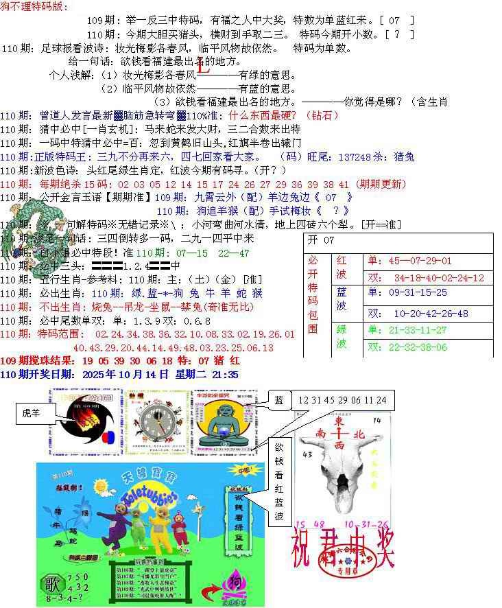 六合彩110期青龙五鬼B