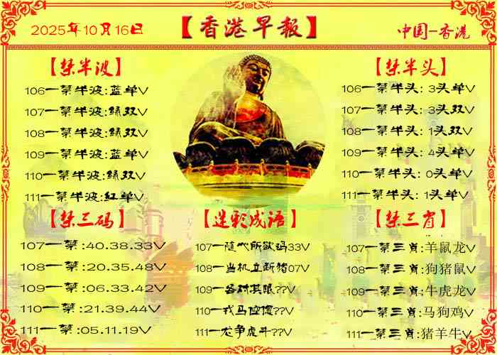 六合彩111期香港早报