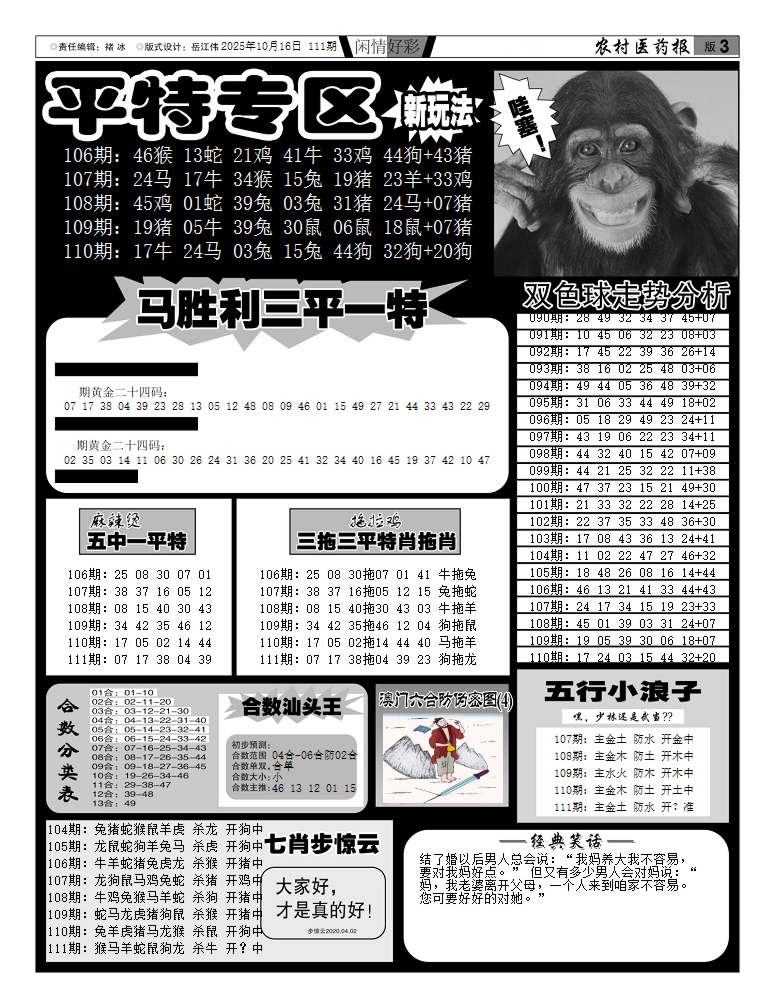 六合彩111期新粤彩(闲情好彩F)