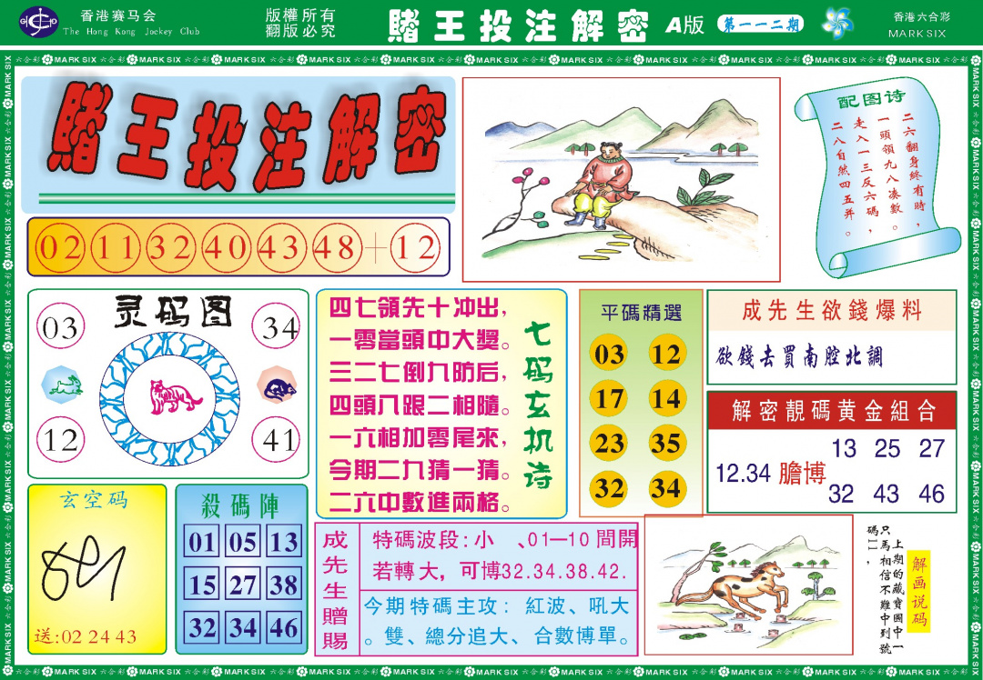 六合彩112期赌王投注解密记录