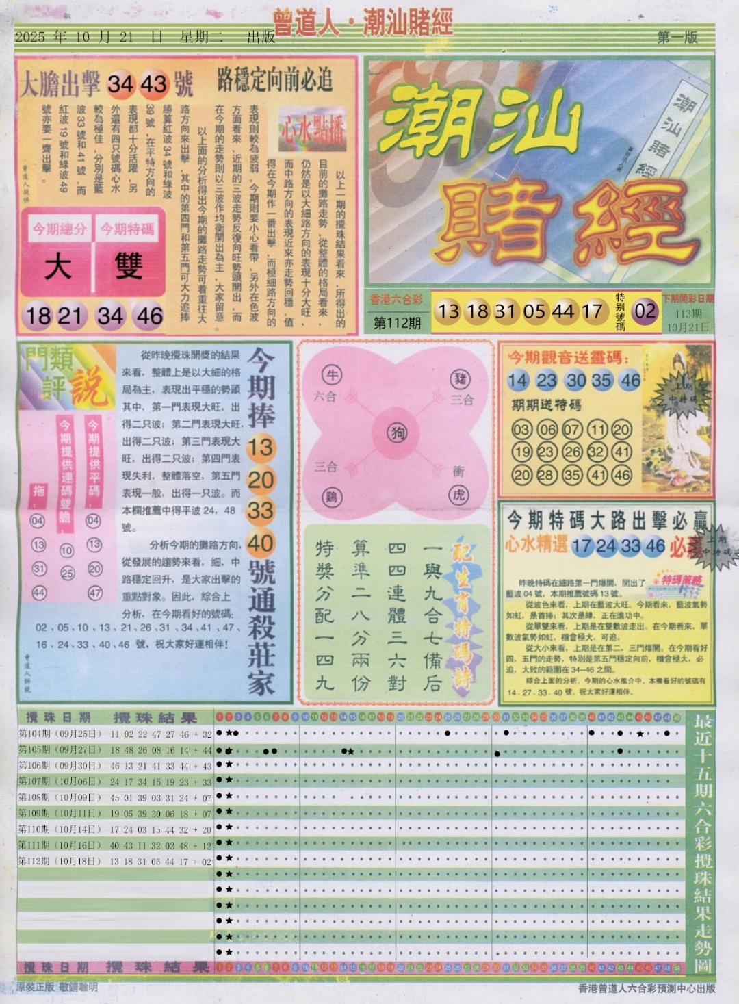 六合彩113期潮汕赌经A