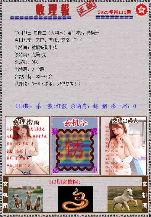 六合彩113期数理报