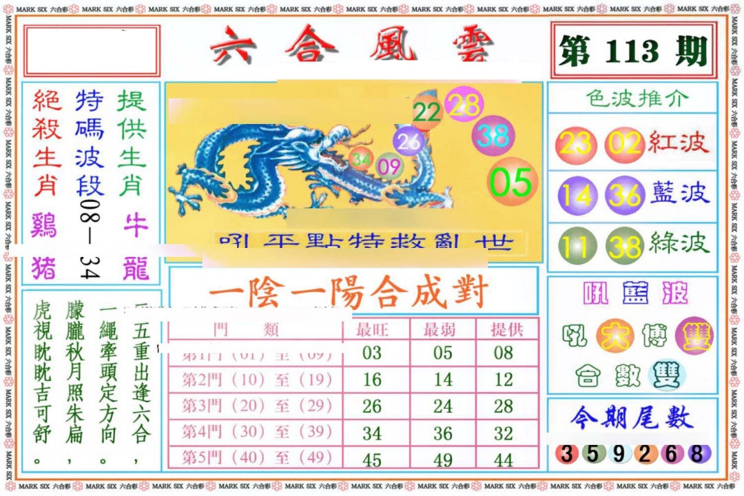 六合彩113期六合风云《另版》