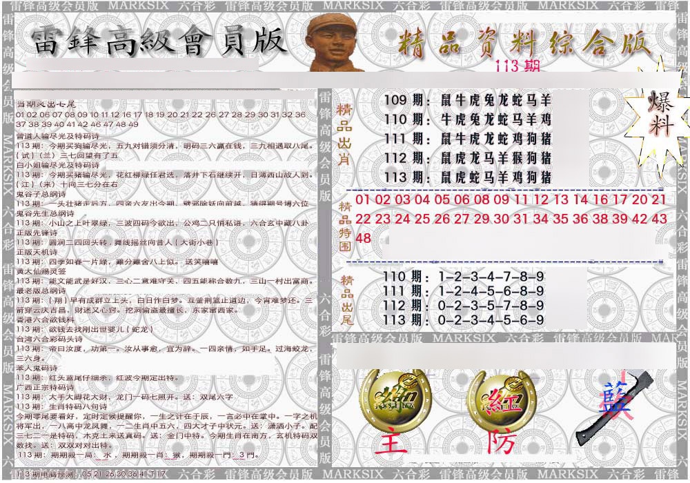 六合彩113期雷锋资料综合版