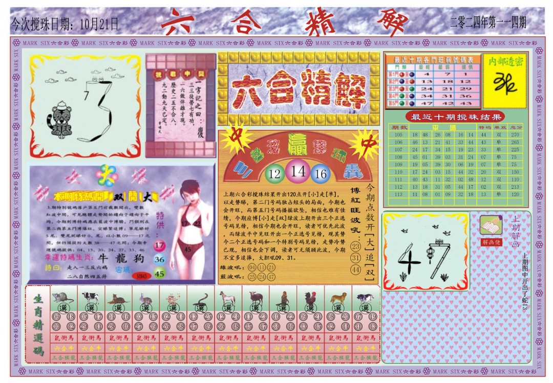 六合彩114期六合精解A