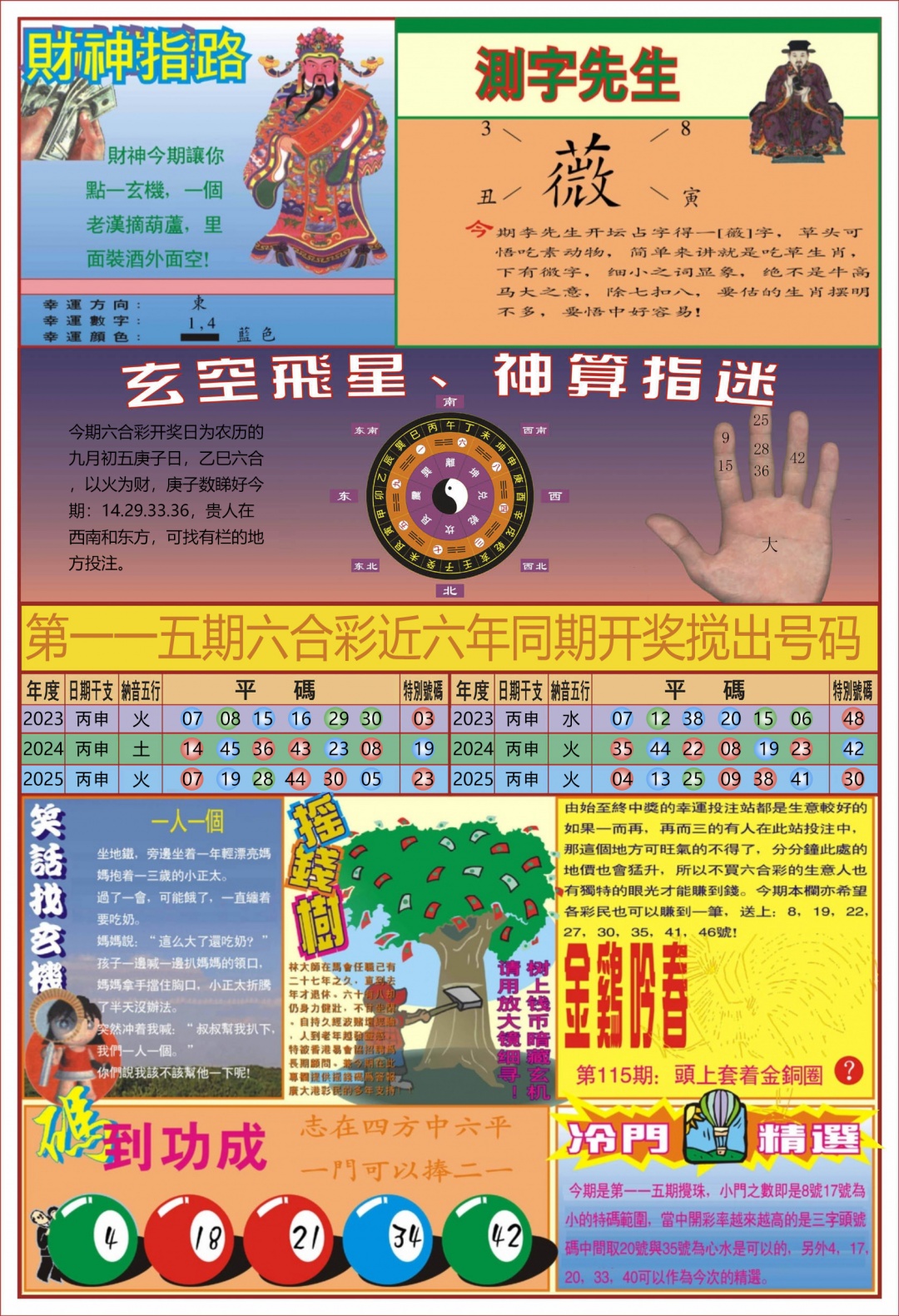 六合彩115期中四柱预测B