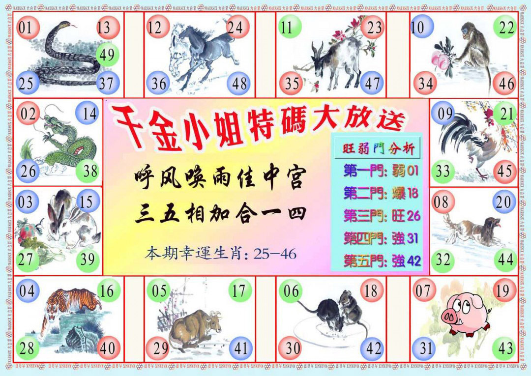 六合彩115期千金小姐B版