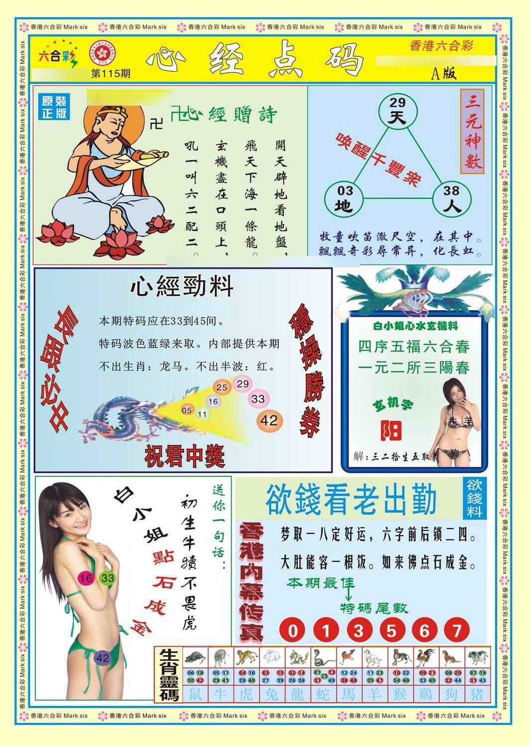 六合彩115期心经点码a（新图）