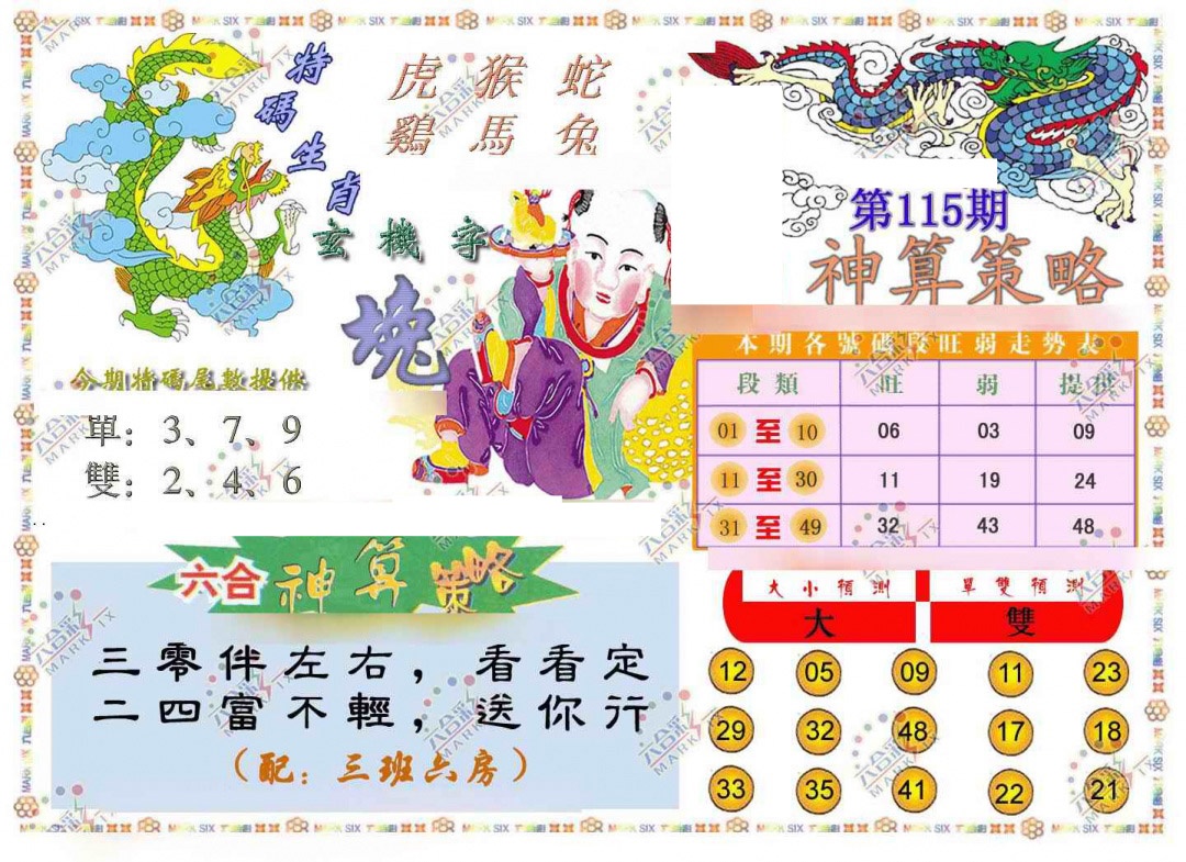 六合彩115期神算策略