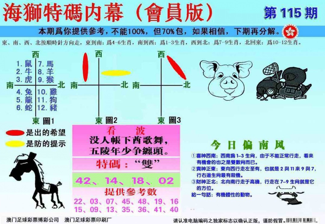 六合彩115期另版海狮特码内幕报
