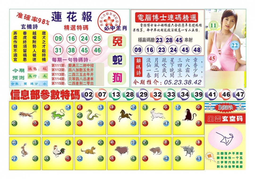 六合彩115期莲花报