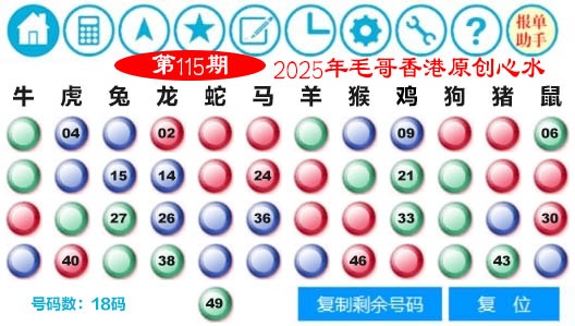 六合彩115期毛哥心水