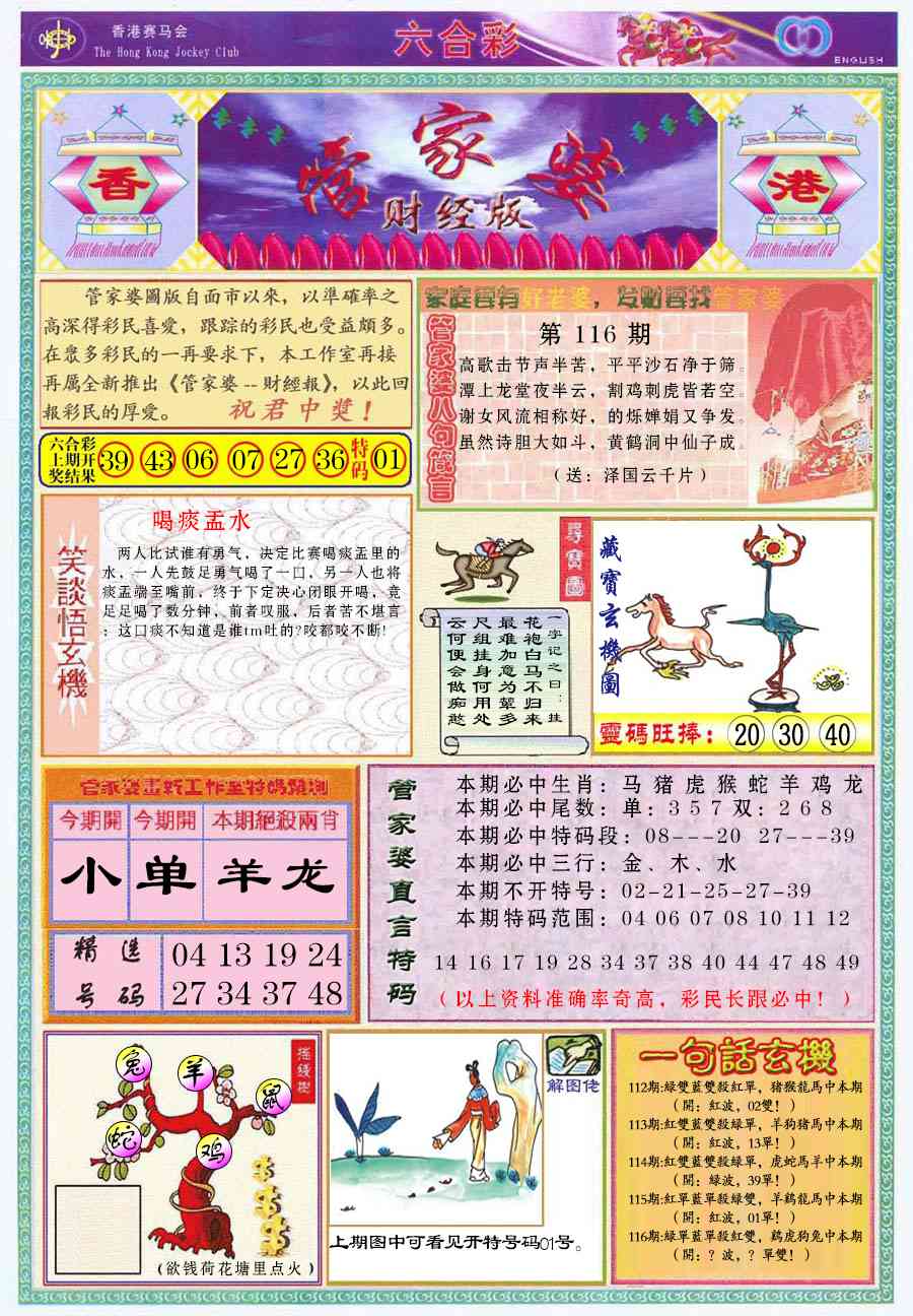 六合彩116期管家婆财经版
