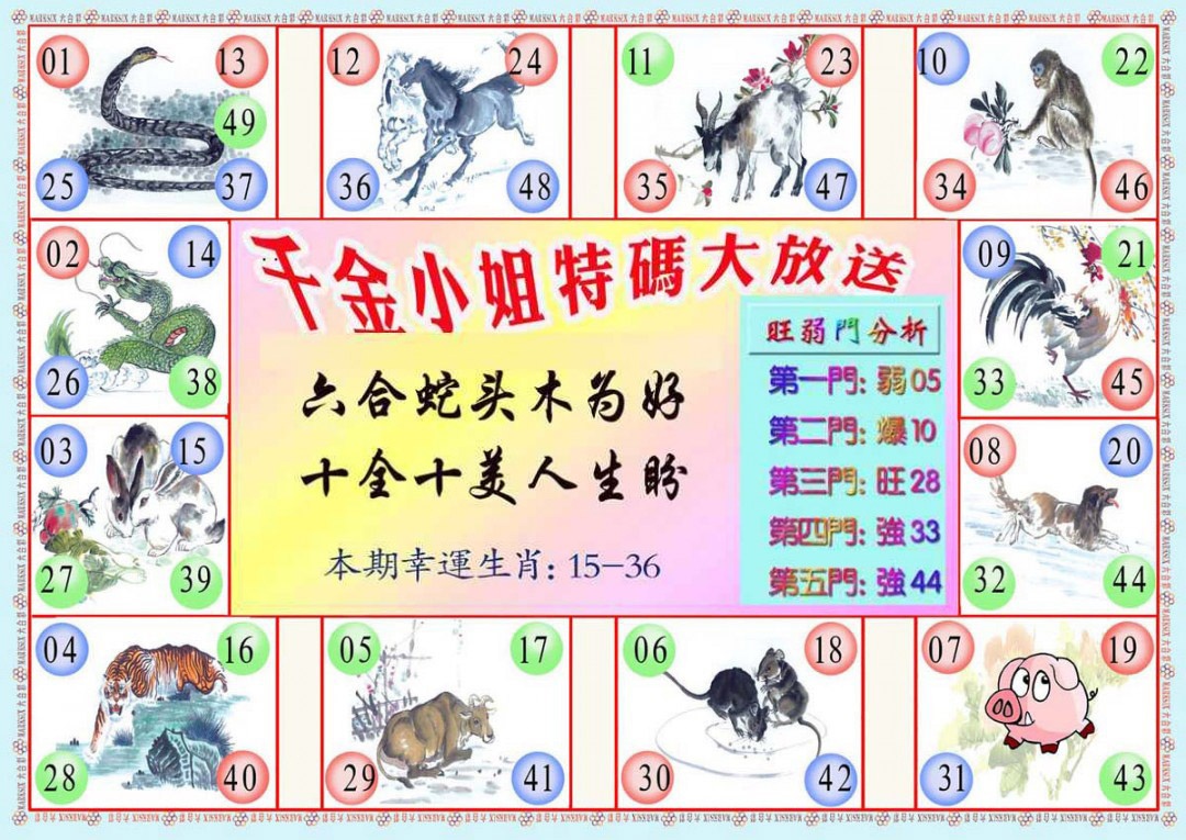 六合彩116期千金小姐B版