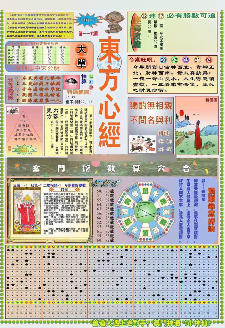 六合彩116期(新版)东方心经A