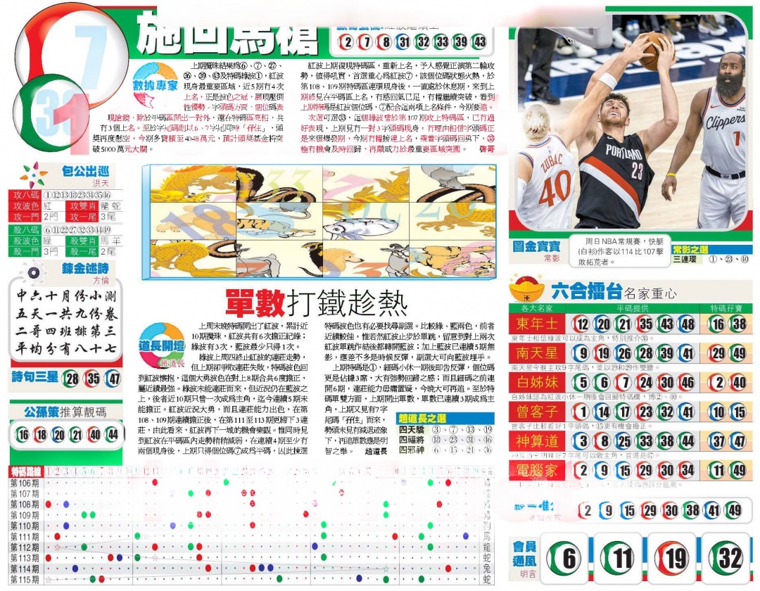 六合彩116期香港商报B