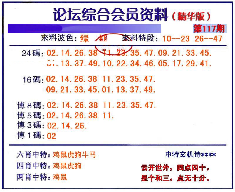 六合彩117期综合会员资料