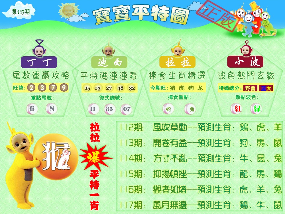 六合彩117期宝宝平特图（热）