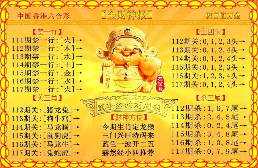 六合彩117期金财神