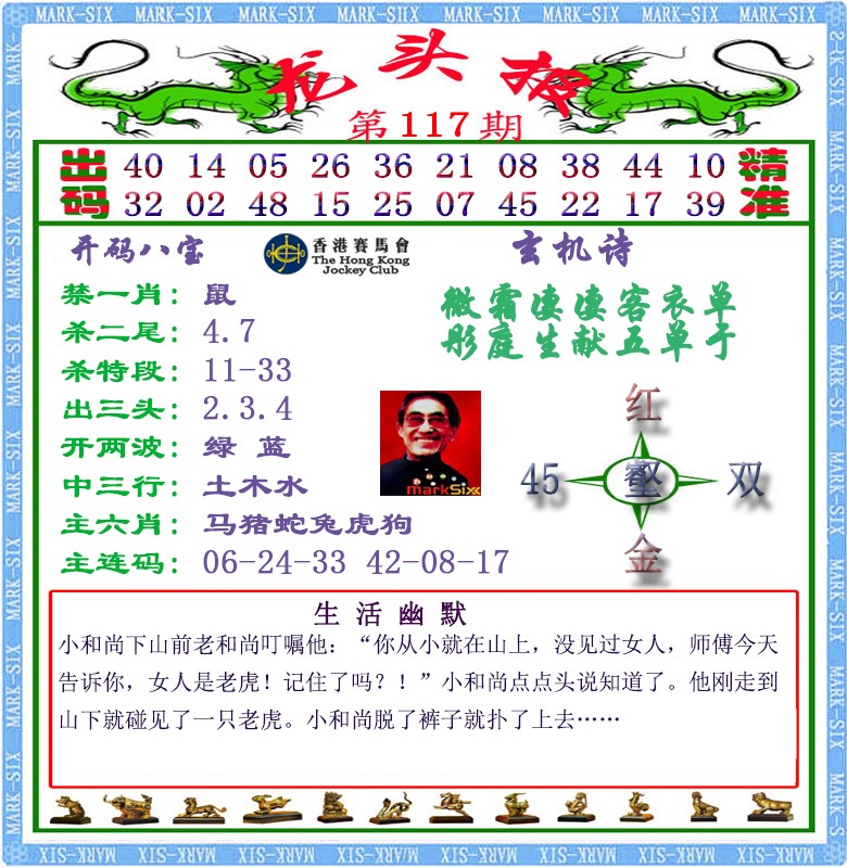 六合彩117期马经龙头报（荐）