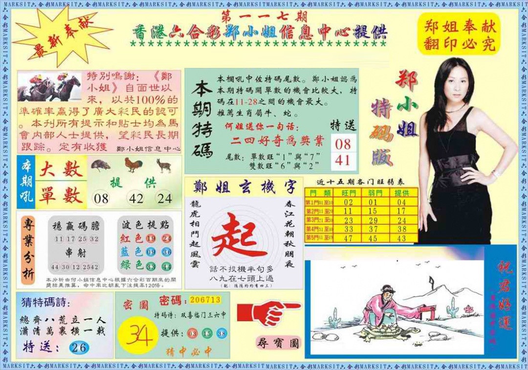 六合彩117期郑小姐特码报A