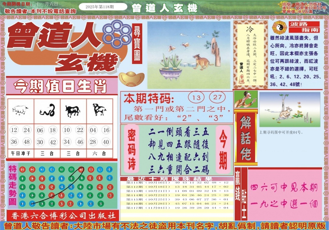 六合彩118期曾道人玄机A