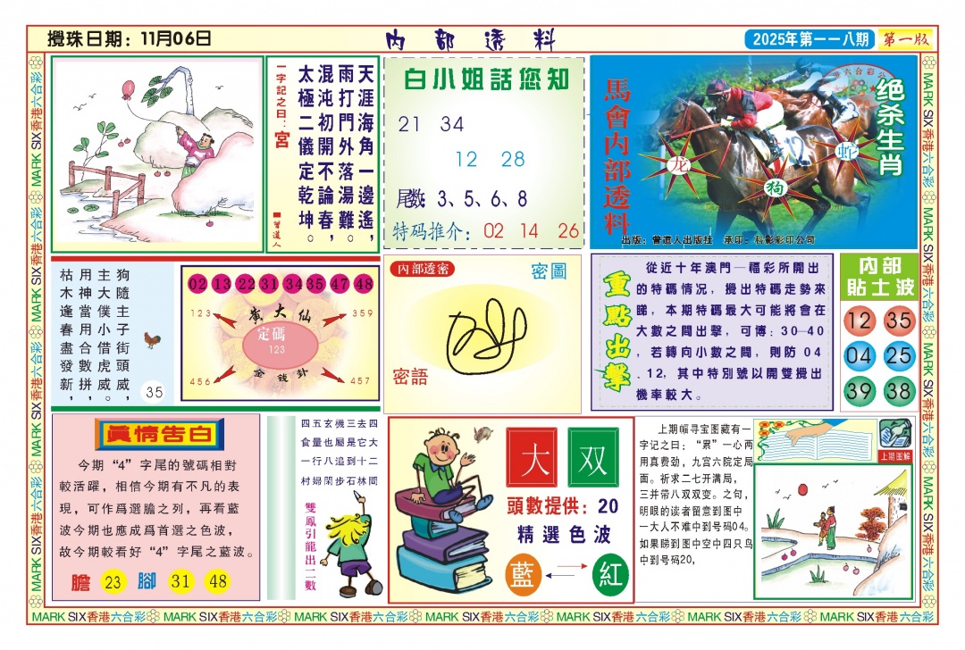 六合彩118期内部透料A(新图)