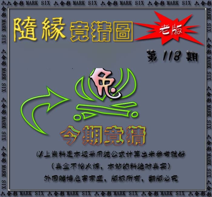 六合彩118期随缘—今期竟猜图