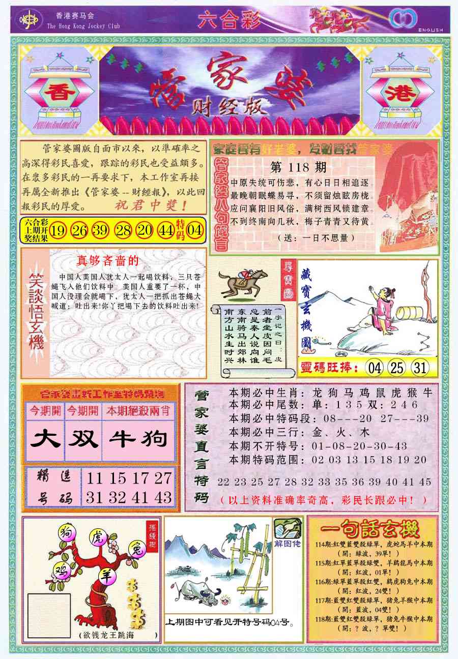 六合彩118期管家婆财经版