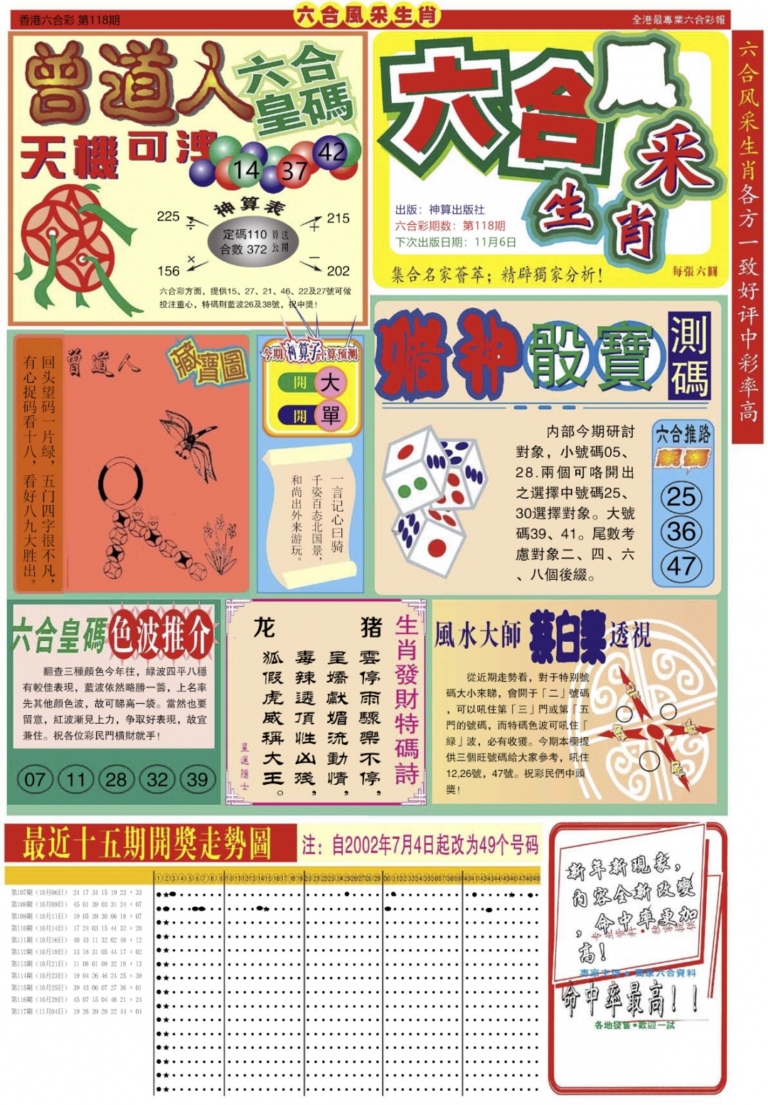 六合彩118期六合风采A