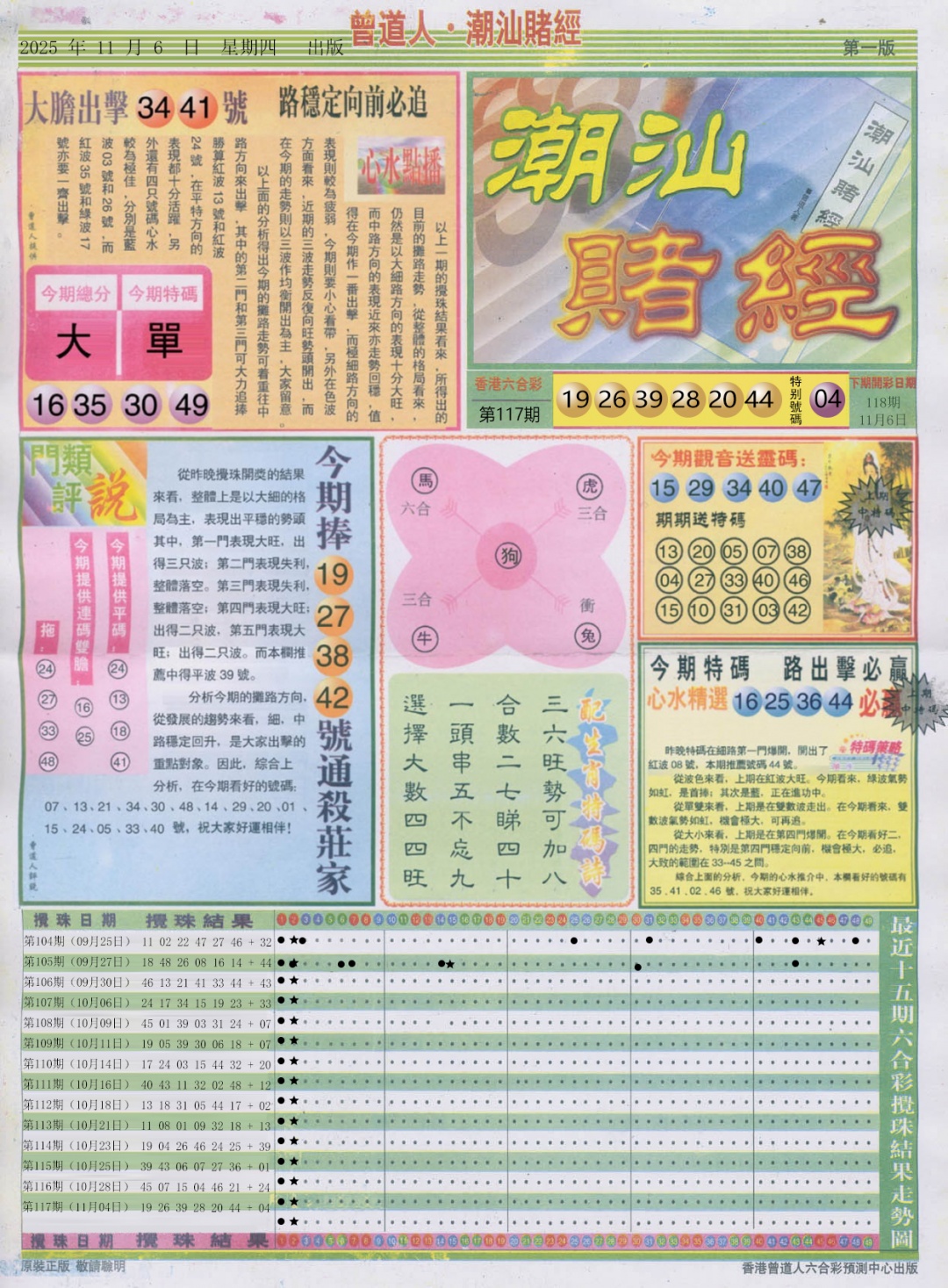 六合彩118期潮汕赌经A