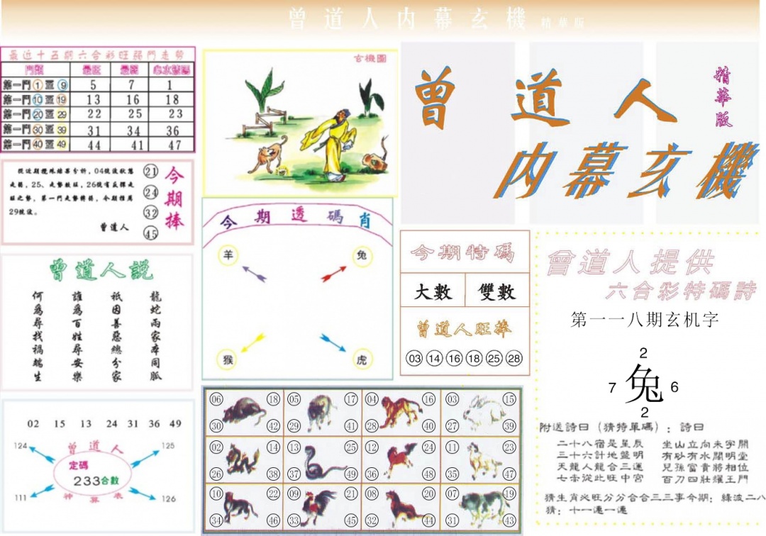 六合彩118期曾道人内幕精华版