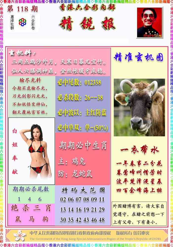 六合彩118期精锐报