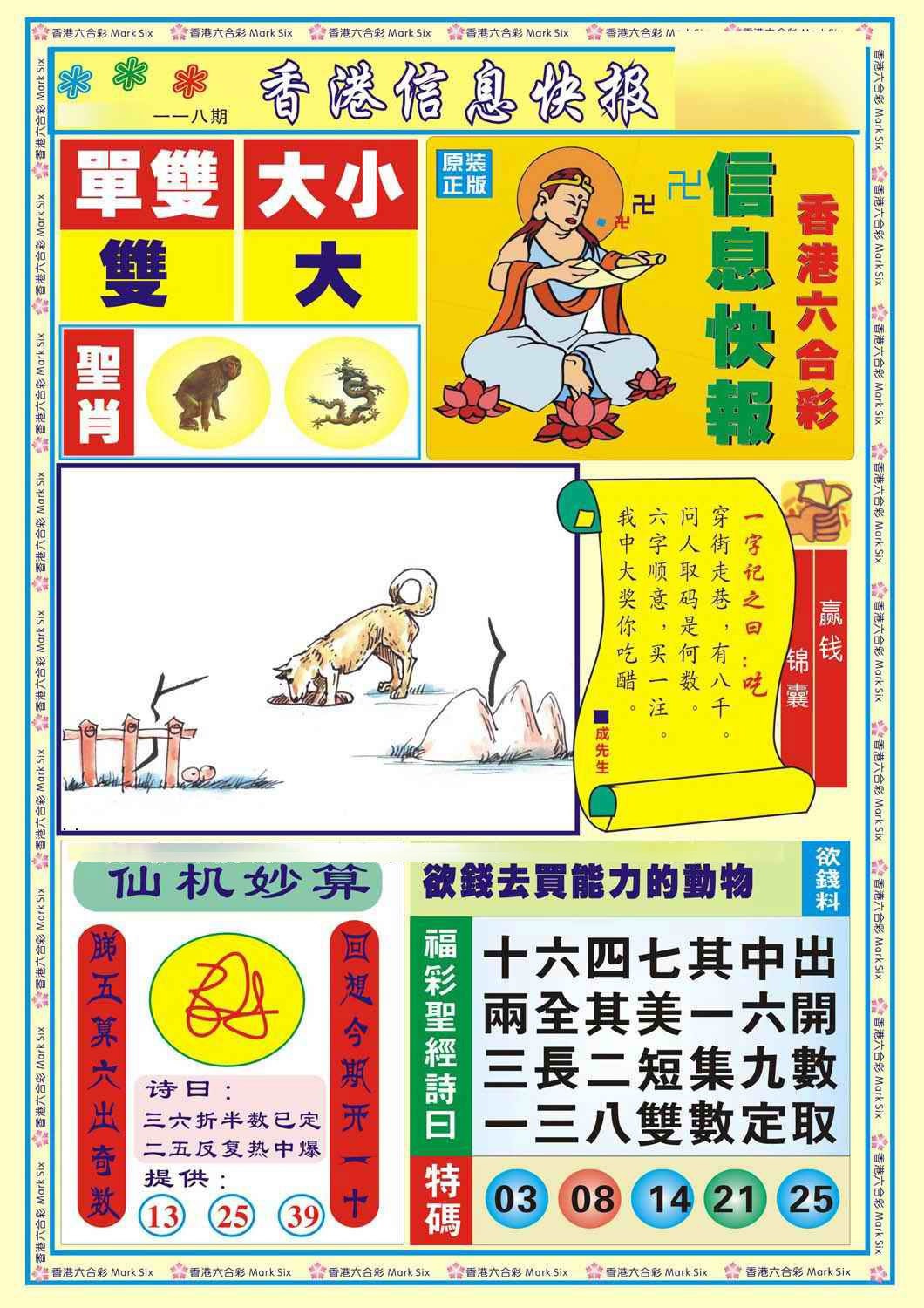 六合彩118期香港信息快报A(新)