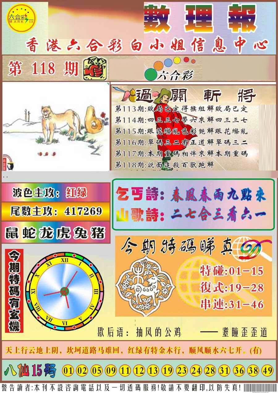 六合彩118期马经数理报