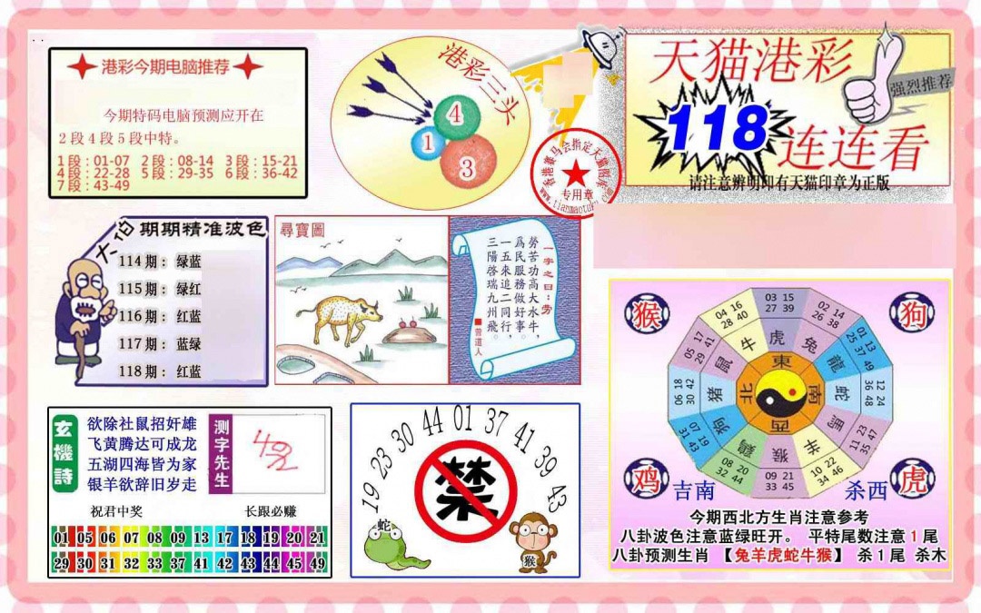 六合彩118期港彩连连中