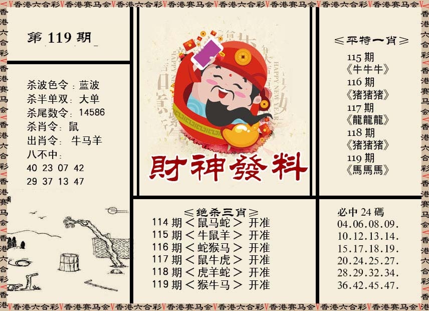 六合彩119期财神发料