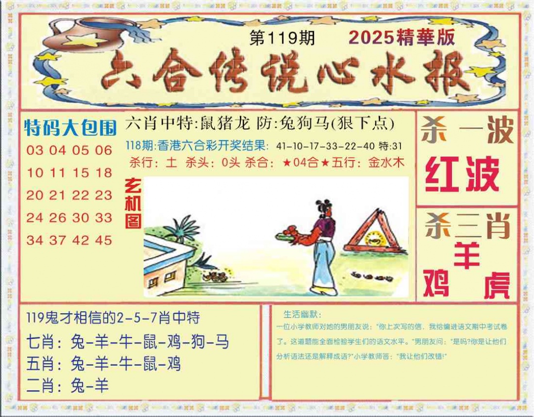 六合彩119期六合传说(心水版)