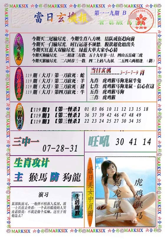 六合彩119期当日玄机-2