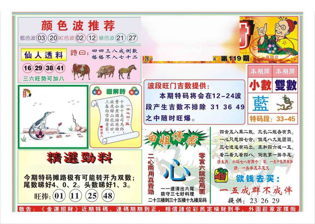 六合彩119期金运招财(新图)