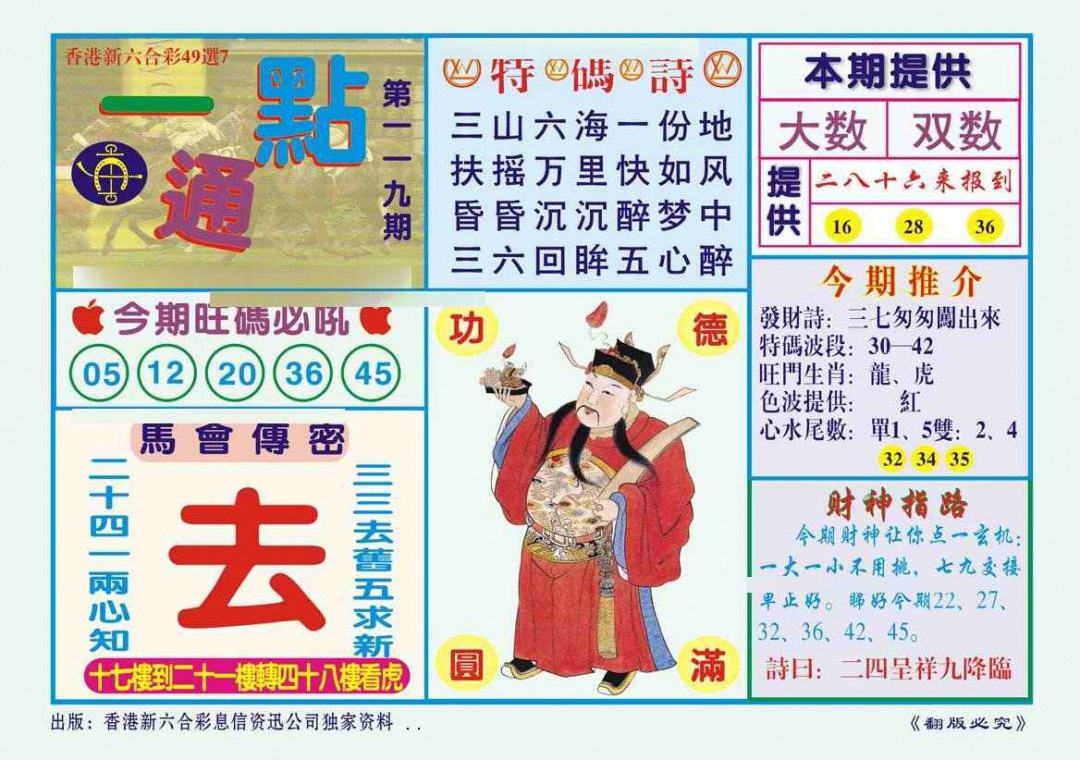 六合彩119期一点通（新图）