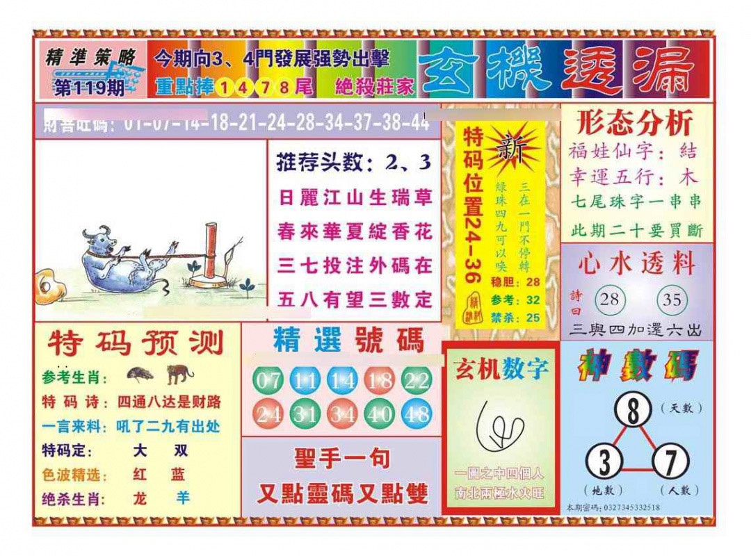 六合彩119期玄机透漏（新图）