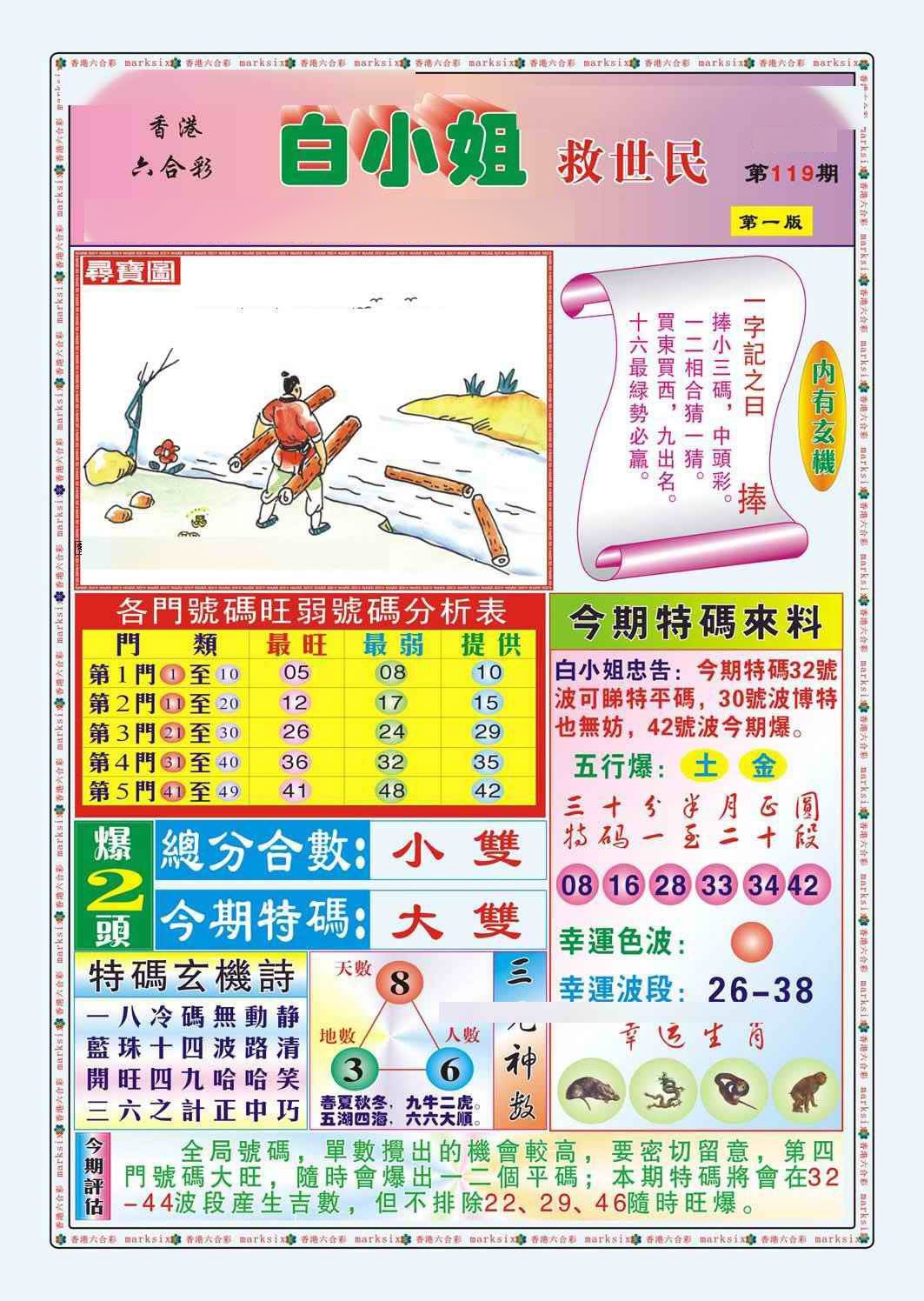 六合彩119期白小姐救世民A（新图）