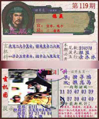 六合彩119期孔明报