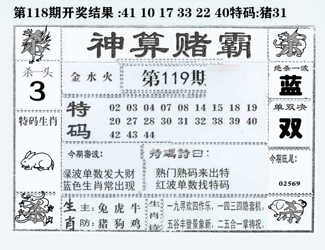 六合彩119期神算赌霸
