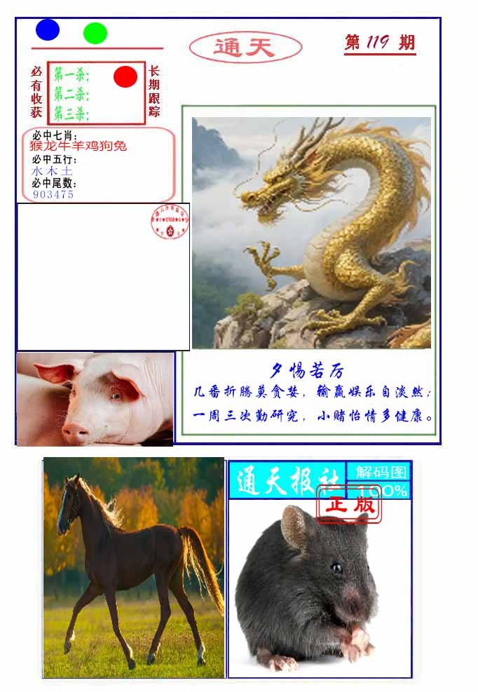 六合彩119期通天杀波图2